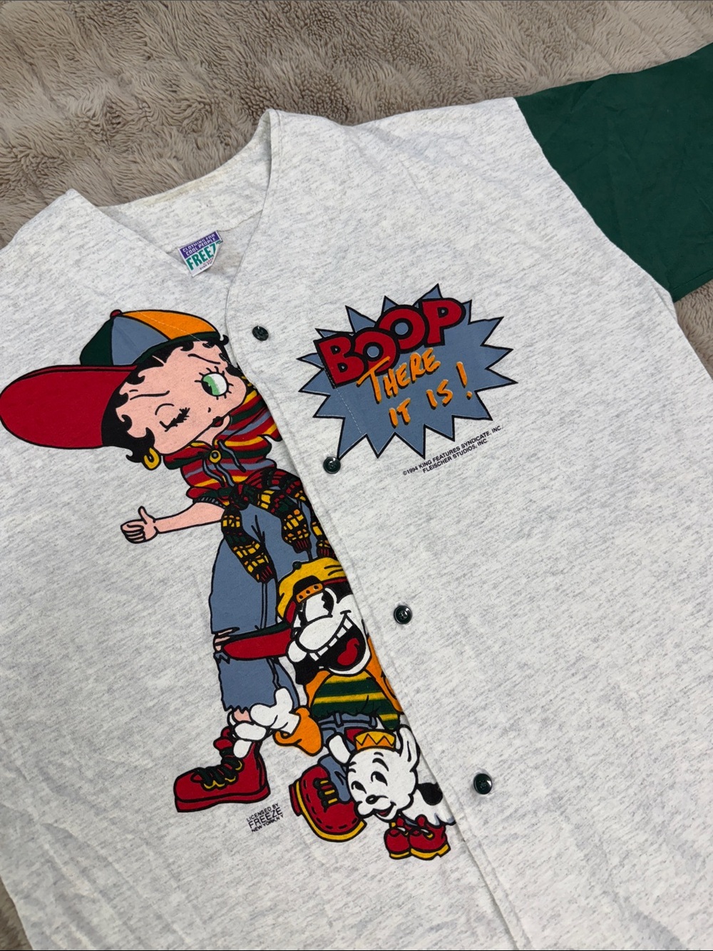 Vintage 90's Betty Boop GRUNGE Boop There It Is! Baseball Jersey 1994